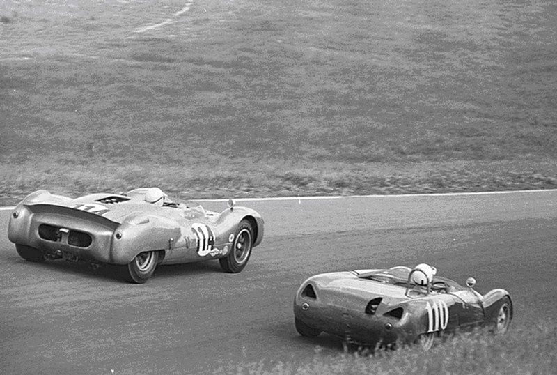 Dave MacDonald, Carroll Shelby, Lang Cooper King Cobra, Laguna Seca Raceway